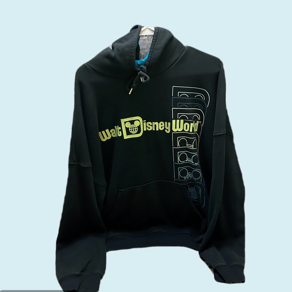 Walt Disney World Teal and Black Men”a Hoodie size L